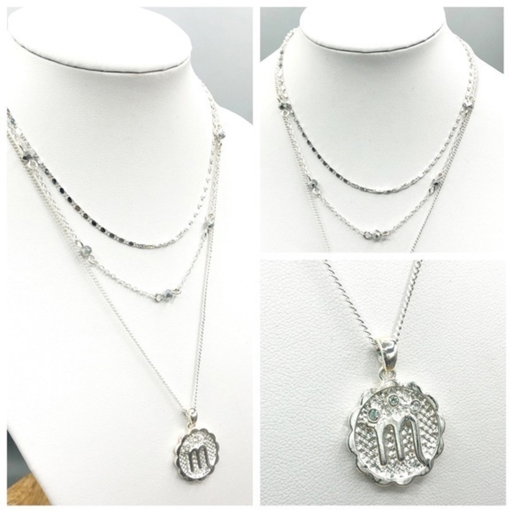 Avon Studio 1886 Silver Tone Multi-strand Layered Zodiac Necklace - Scorpio